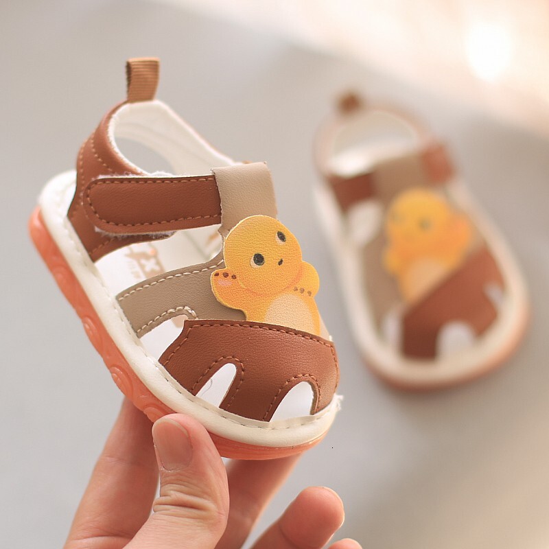 Summer New Boys Girls, Cute Babies with Baotou Infants and Toddlers, Learning Shoes for Newborns called Sandals, Soft Soles F704-29