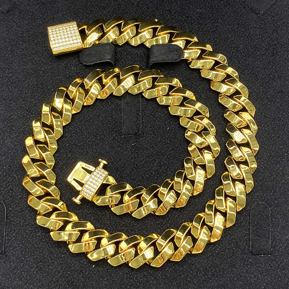 Hip Hop Moissante Luxury Jewelry Mens Stainless Steel Chain Necklace Solid Gold Prong Cuban Link Chain Necklace