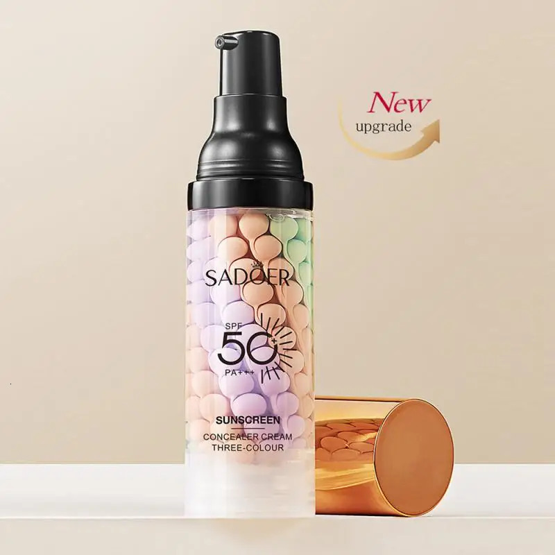 Three-Color and Isolation Moisturizing Cream Invisible Pores Brighten Correcting Skin Tone Refreshing Cosmetics 240704