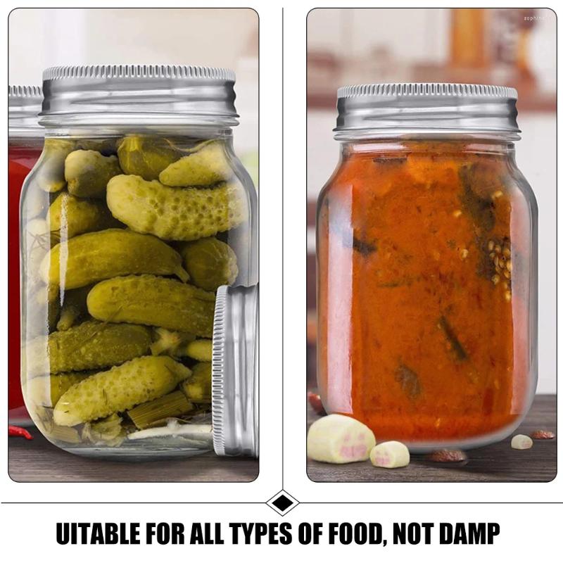 1Pc Storage Bottles 6 Pcs Mason Jar Airtight Syrup Pitcher Household Jars Mini Seasoning Salad Glass 0716