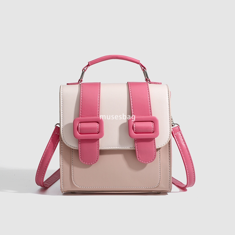 High end women's stylish new casual retro backpack with trendy and niche design French color blocking bag classic and versatile fashionable backp
