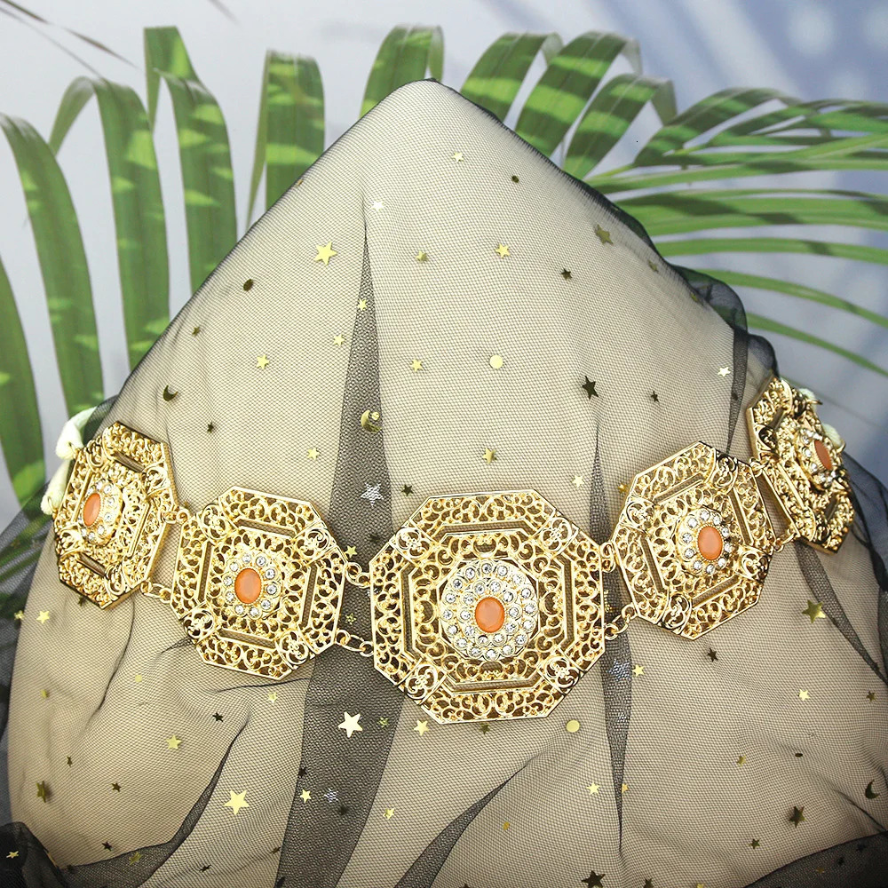 Sunspicems Elegent Morocco Rope Belt Women Square Hollow Waist Chain Belt Algeria Bride Wedding Jewelry Hand Tassels Rope Chain 240701