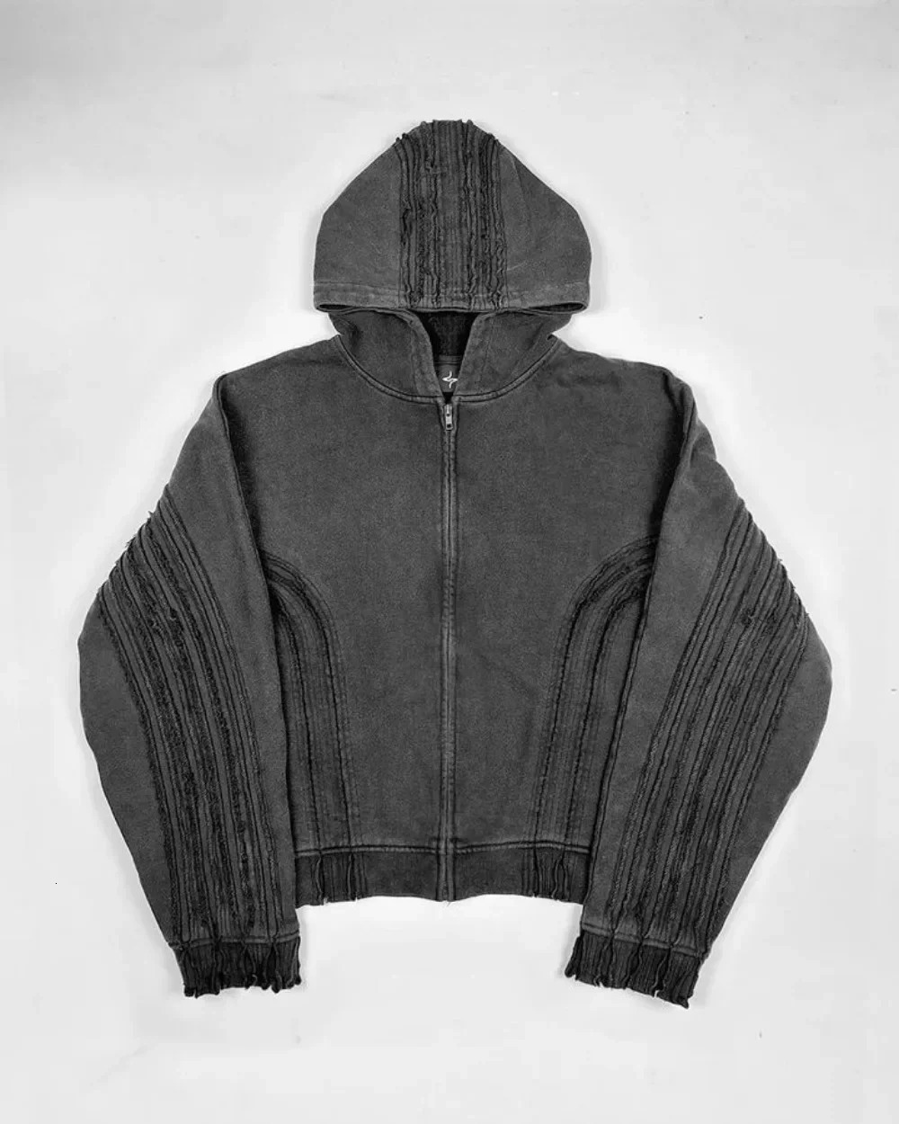 Korean Fashion Jackets for Men Retro Goth Zipper Sweatshirt Jacket Punk Oversized Y2k Hoodie Black Patchwork Pullover Streetwear 240702
