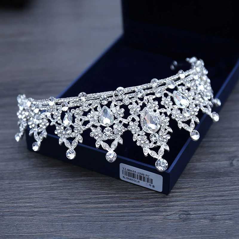 Tiaras Wedding Hair Tiara Crystal Bridal Tiara Crown Silver Color Diadem Veil Tiaras Wedding Hair Accessories Headpieces Head Jewelry