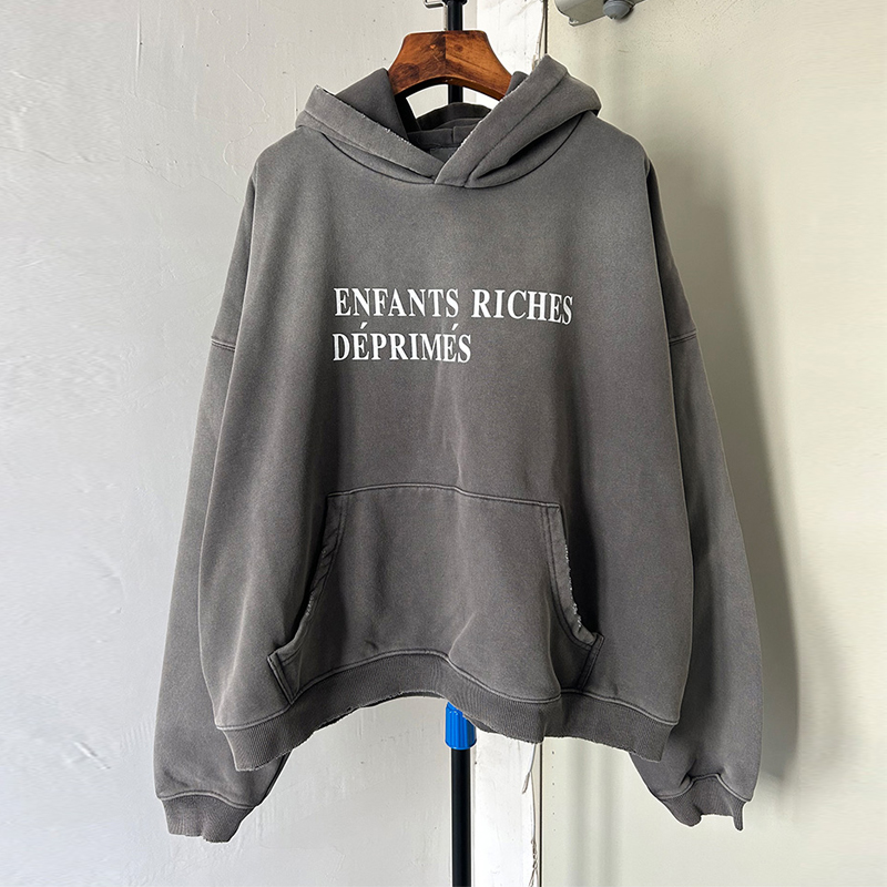 Sweater Vintage Washed Gray Apricot Pullover Men Women Best Quality Print Hoodies Heavy Cotton