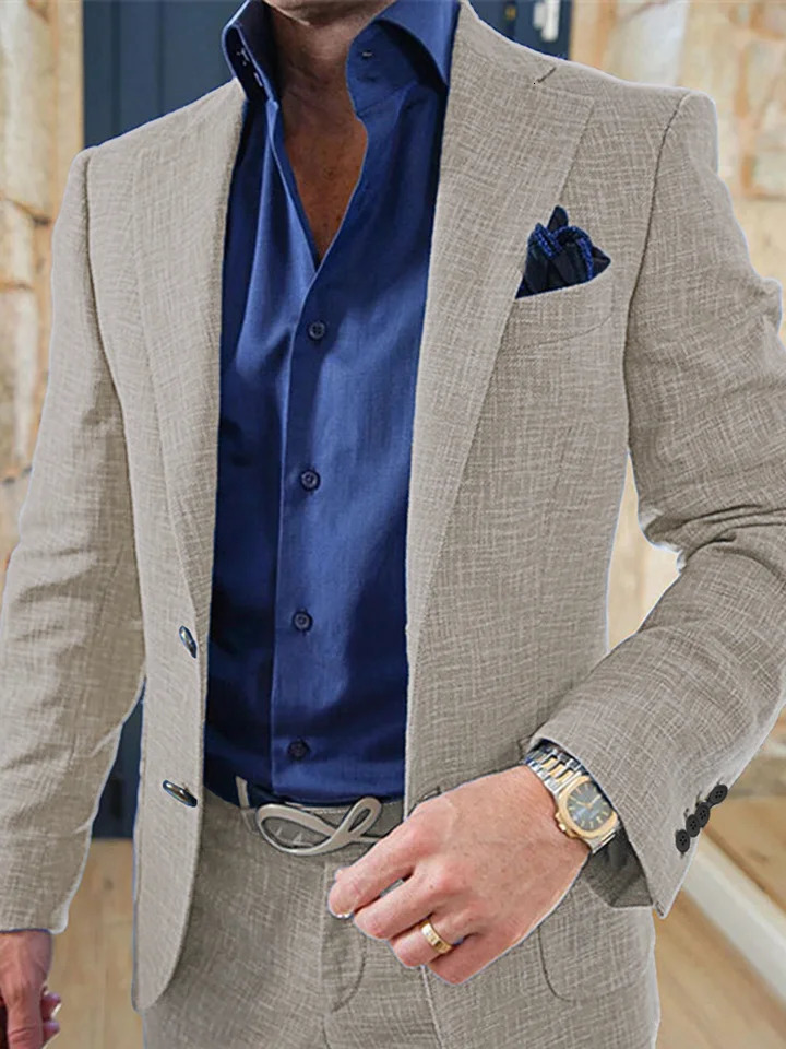 Men Solid Color Blazer Casual Suit Fashion Business Top Jacket For Spring Autumn Clothing Hombre Coat 240701