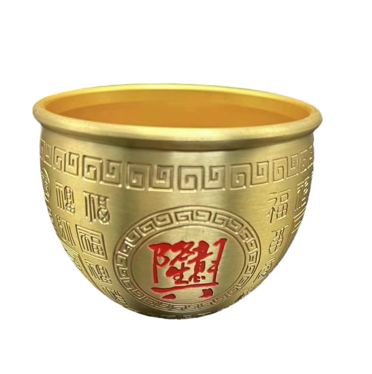Business is booming, opening gifts, hundred lucky jars, brass rice jars, wealth seeking treasures, home decorations, foyer living room feng shui ornam