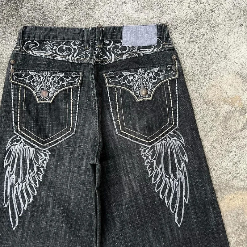 2024 European American retro denim shorts hiphop Y2K fivepoint pants personality trend washed for street wear 240626