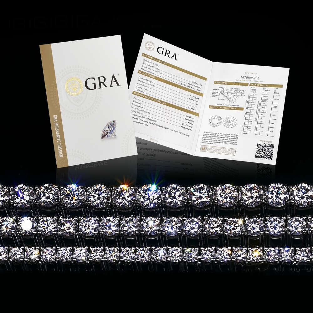 Most affordable 925 Silver pass diamond tester moissanite chain hip hop diamond tennis necklace for men and women