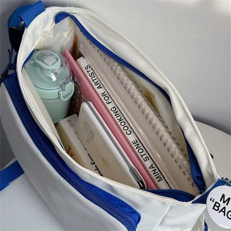 College Student School Crossbody Bags Female Men Versatile Large Capacity Nylon Waterproof Messenger Women One Shoulder Bag H7.4#16 zhanyishengli
