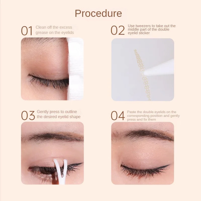 Natural Invisible Double Eyelid Tape Stickers Fiber Instant Eyelid Lift Paste Long Lasting Bigger Beauty Tool o240703