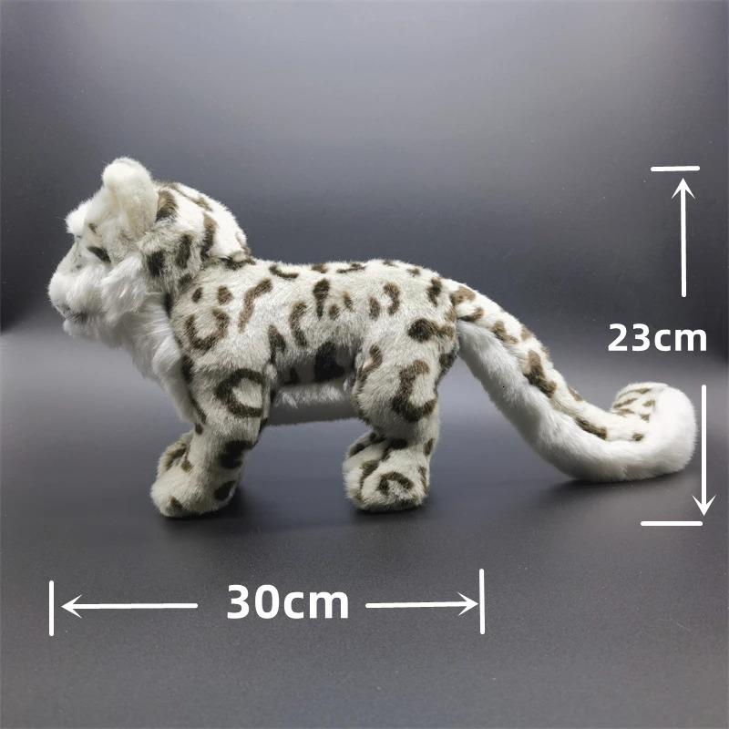 Snow Leopard Plush Toy fidelity Cute Snow Panther Plushie Lifelike Animals Simulation Stuffed Doll Kawai Toy Gifts For Kids 240624