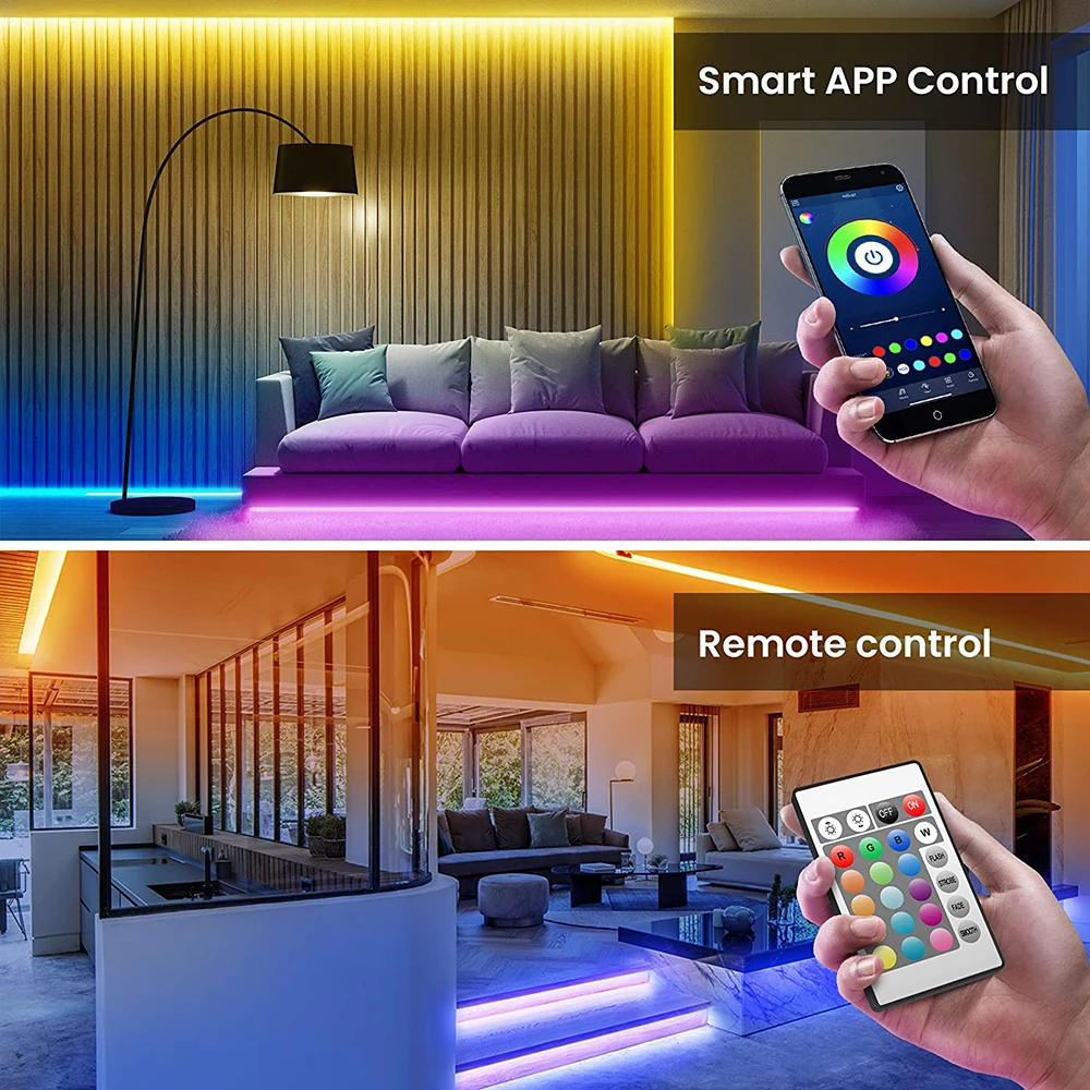 Bluetooth USB LED Strip Light with Remote Control 5050 SMD 5V RGB Lights for Room Home Decoration TV Backlight Desktop Diode