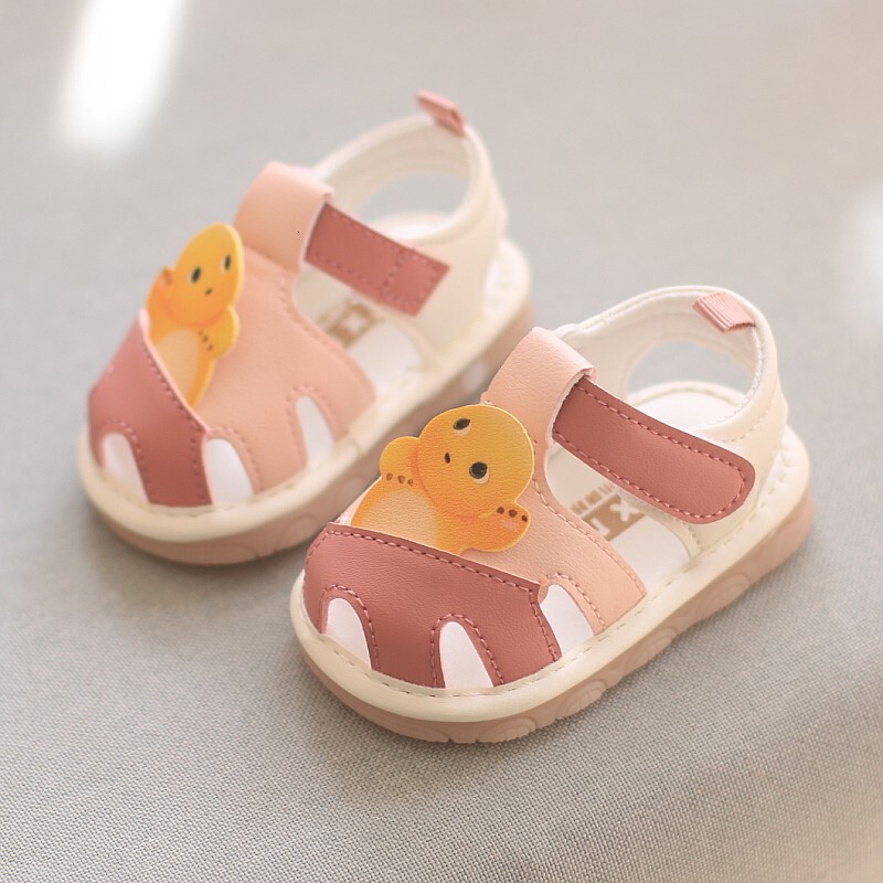 Summer New Boys Girls, Cute Babies with Baotou Infants and Toddlers, Learning Shoes for Newborns called Sandals, Soft Soles F704-29