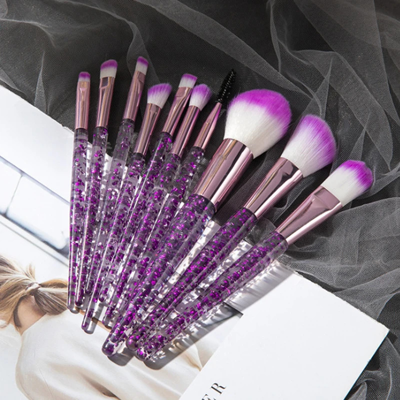610Pcs Cosmetics Tool Kit Soft Makeup Brushes Set Transparent Powder Eye Shadow Foundation Brush Blush Blending Beauty Brush 240704