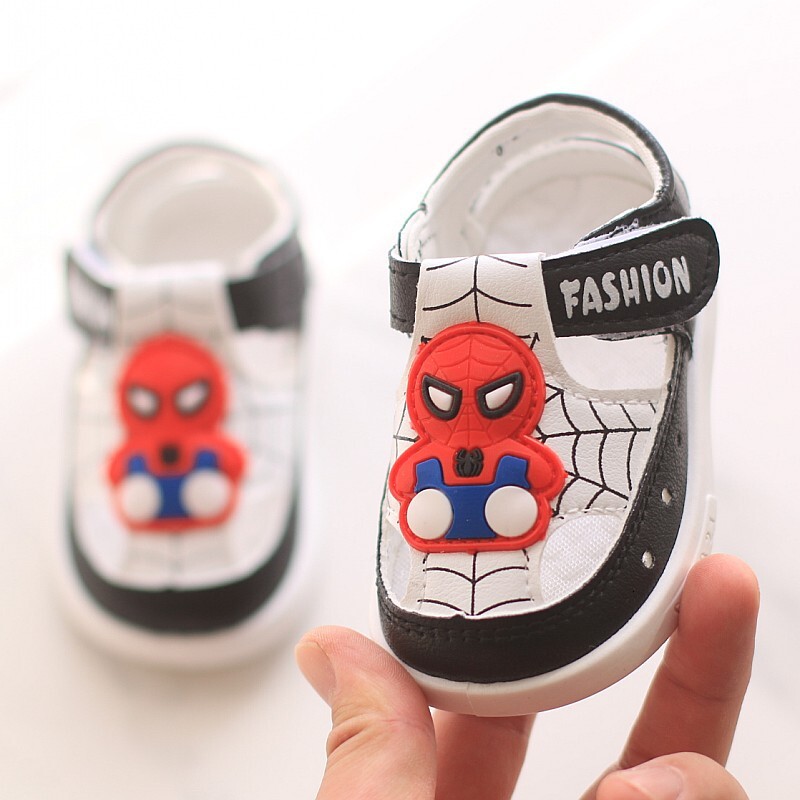 Spring Summer Children's Hollow Sandals for Boys Girls Baby Walking Breathable Infant Shoes with Headband and Anti Kick Soft Sole F704-15