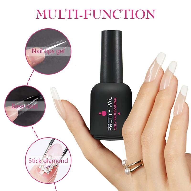 Solid Nail Glue 15ML gel Nail Glue Pressing on Solid Glue gel Solid gel Polishing Nail Art Manipulating Glue gel Requires Longer UV/LED Lights 240703