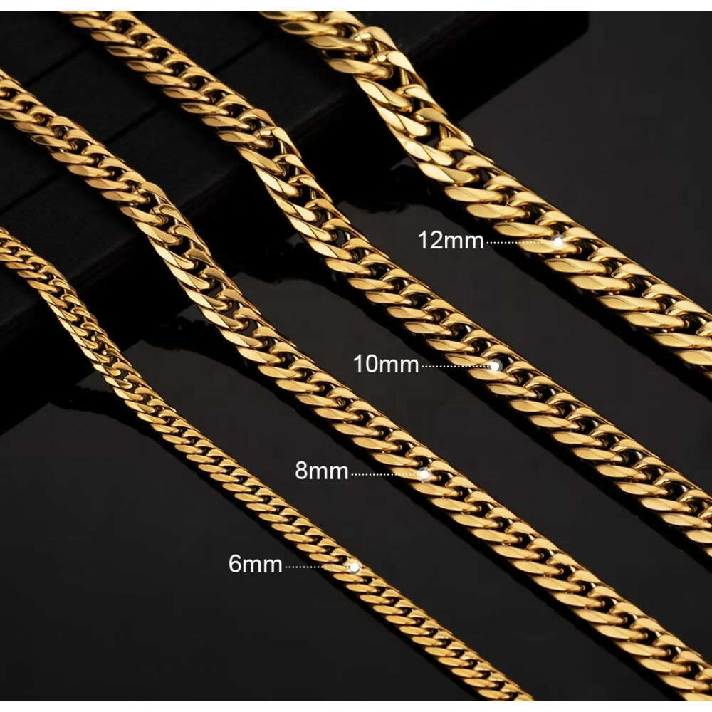 Customized Italian 10kt 14k Gold Chains Real Yellow Gold Miami Cuban Link Franco Solid Gold Chains with Certificate