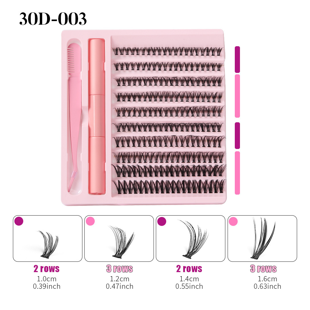 False Eyelashes 120pcs DIY eyelash extension kit cluster false eyelashes individual eyelashes Wispy fluffy eyelash extension kit with application tool