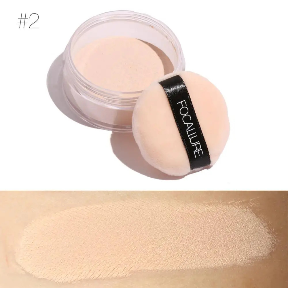FOCALLURE Makeup Face Powder 3 Colors Makeup Waterproof Loose Cover Powder Skin Finish Oil Control 240704