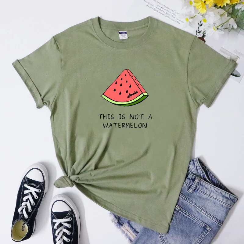 Palestine Watermelon TShirt Sassy Women Short Sleeve Palestinian Lives Matter Tee Shirt Top 5XL 240627