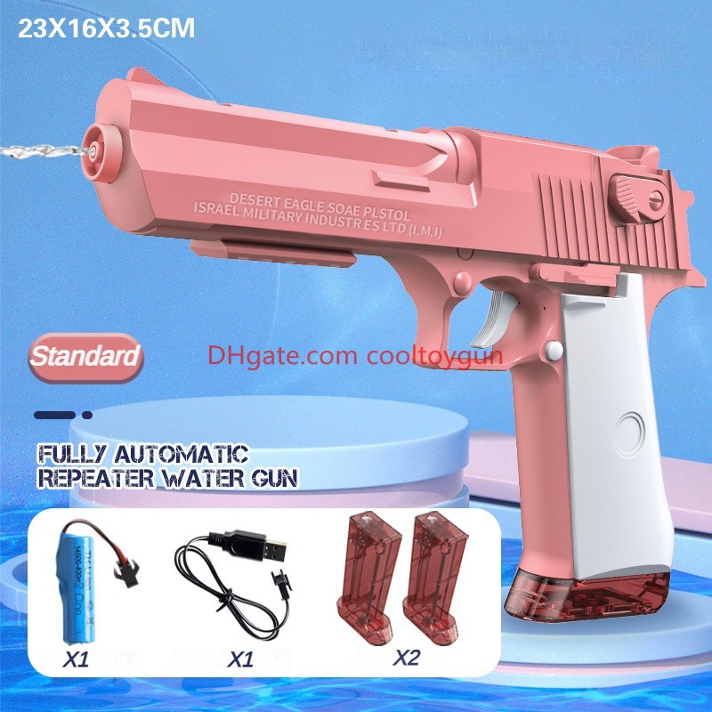 Desert Eagle Water Gun Electric Automatic Toys Gun Water Pistol Beach Toys For Children Boys LooK Real Watergun Model Summer Outdoor Beach Water Games