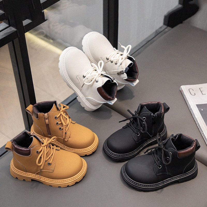 Kids Martin Boots Toddler Casual Shoes Boys Girls Sneakers Children Youth Black White Brown Boot H0rZ#