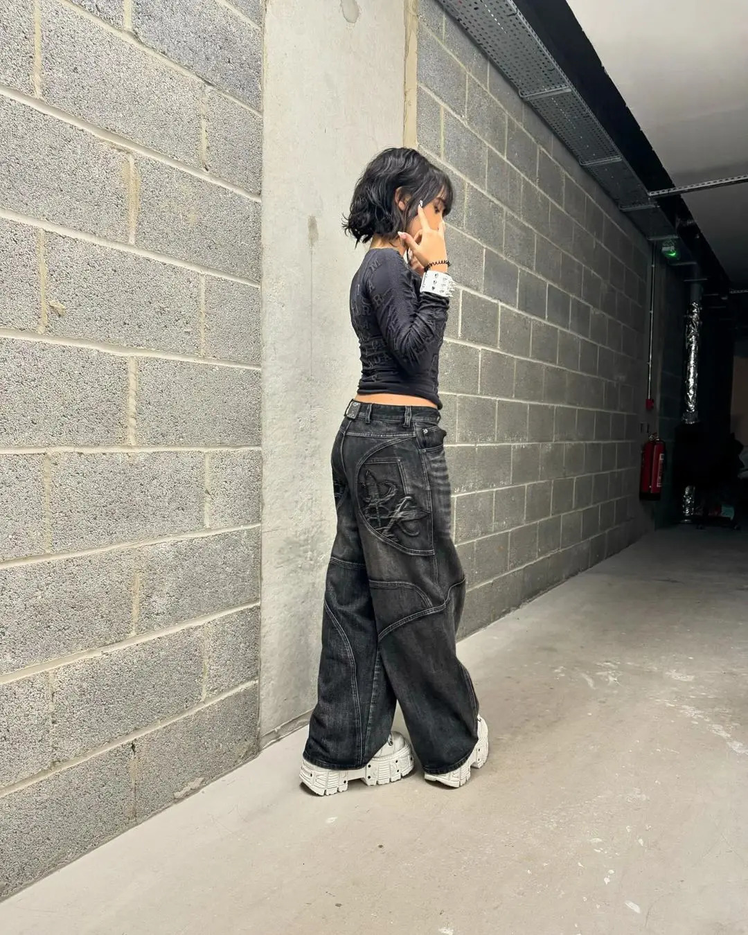 Streetwear Washed Retro Baggy Jeans Mens Goth Hiphop Personality Harajuku Trendy Black Straight Pant Y2K Wide Leg Pants Unisex 240701