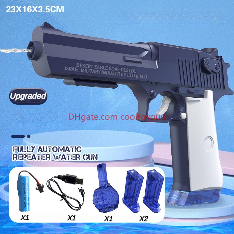 Desert Eagle Water Gun Electric Automatic Toys Gun Water Pistol Beach Toys For Children Boys LooK Real Watergun Model Summer Outdoor Beach Water Games