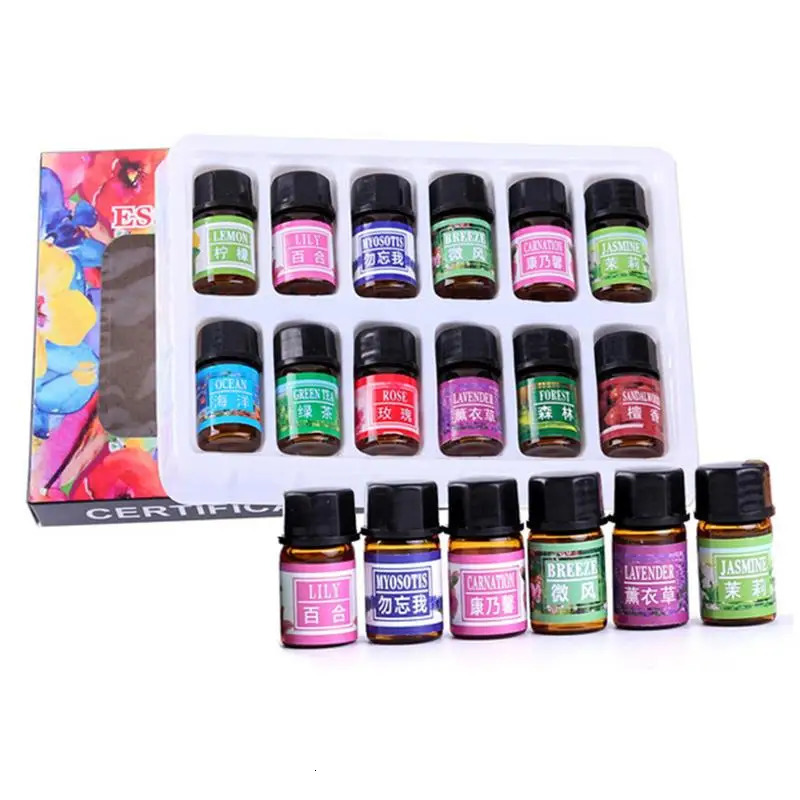 12Pcsbox 3ml Pure Essential Oils Set Organic Air Purifier Essential Oils Aromatherapy Fragrance Essential Oil Set For Diffuser 240704