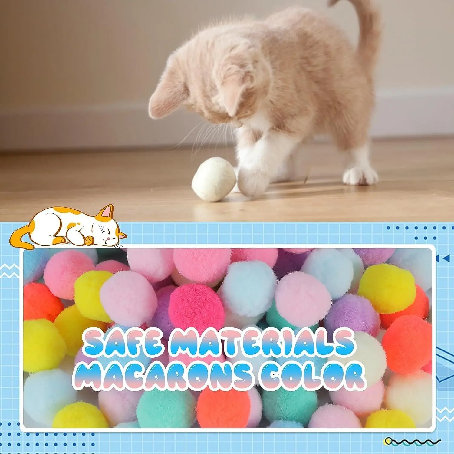 Cat Interactive Launch Training Toy For Kitten Creative Mini Shooting Gun Games Stretch Plush Ball Toys Pet Supplies