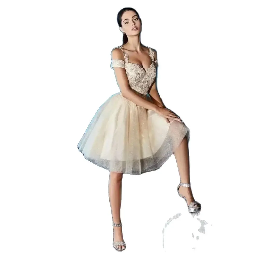 Simple Spaghetti Straps Short Homecoming Dresses Tulle Off Shoulder A Line Mini Corset Back Birthday Graduacion Gown