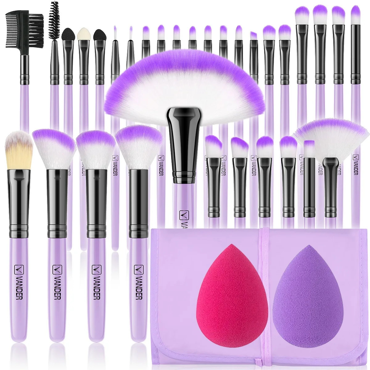 10-32PCS Makeup Brush Set Soft Fluffy Powder Foundation Contour Blush Concealer Eyeshadow Blending Highlighter Women Beauty Tool 240704