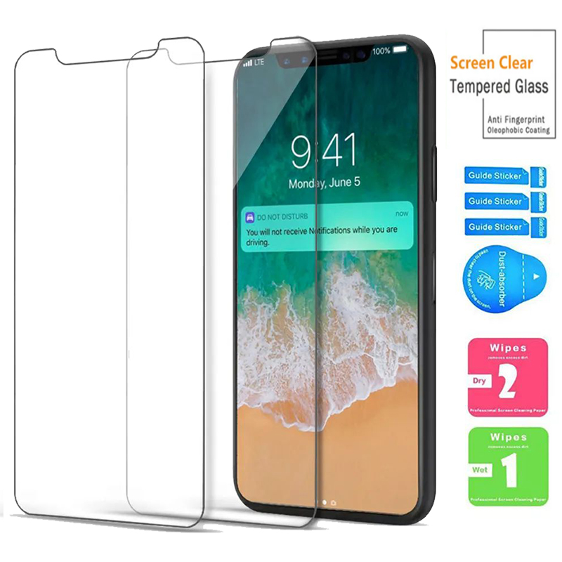 tempered Glass Screen Protector For iPhone 16 15 14 Pro Max 13 mini 12 11 XR XS X 8 7 Plus 2.5D 9H Screen Protector Wholesale front glass 9H hardness