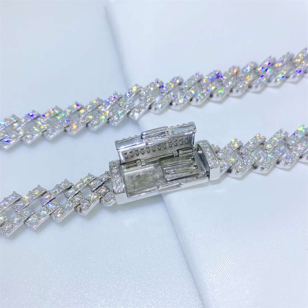 Pass Diamond Tester 13mm 22 14k 18k Gold Plated Big Iced Out Moissanite Miami Hip Hop Jewelry Cuban Link Chain