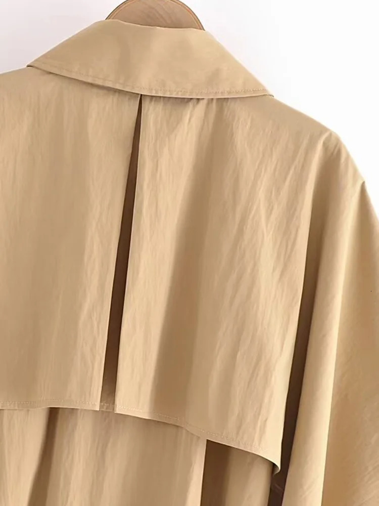 Women Summer Fashion Standard Short Coat Vintage Lapel Button Accessories Chic Cape Coat Mujer 240703