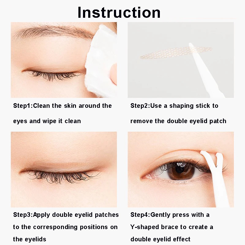 600 Pcs Eye Lift Strips Double Eyelid Tape Clear Gray Eyelid Stripe Big Eyes Invisible Double Fold Eyelid Sticker Makeup Tools 240703
