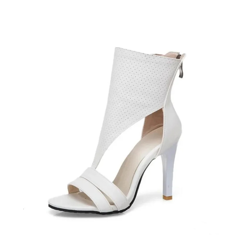 Summer pattern fashion Europe America Simplicity High-heeled Women sandals white Beige black sexy Rome style Women sandals 240703