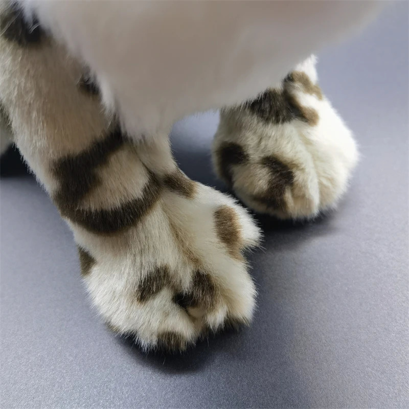 Snow Leopard Plush Toy fidelity Cute Snow Panther Plushie Lifelike Animals Simulation Stuffed Doll Kawai Toy Gifts For Kids 240624