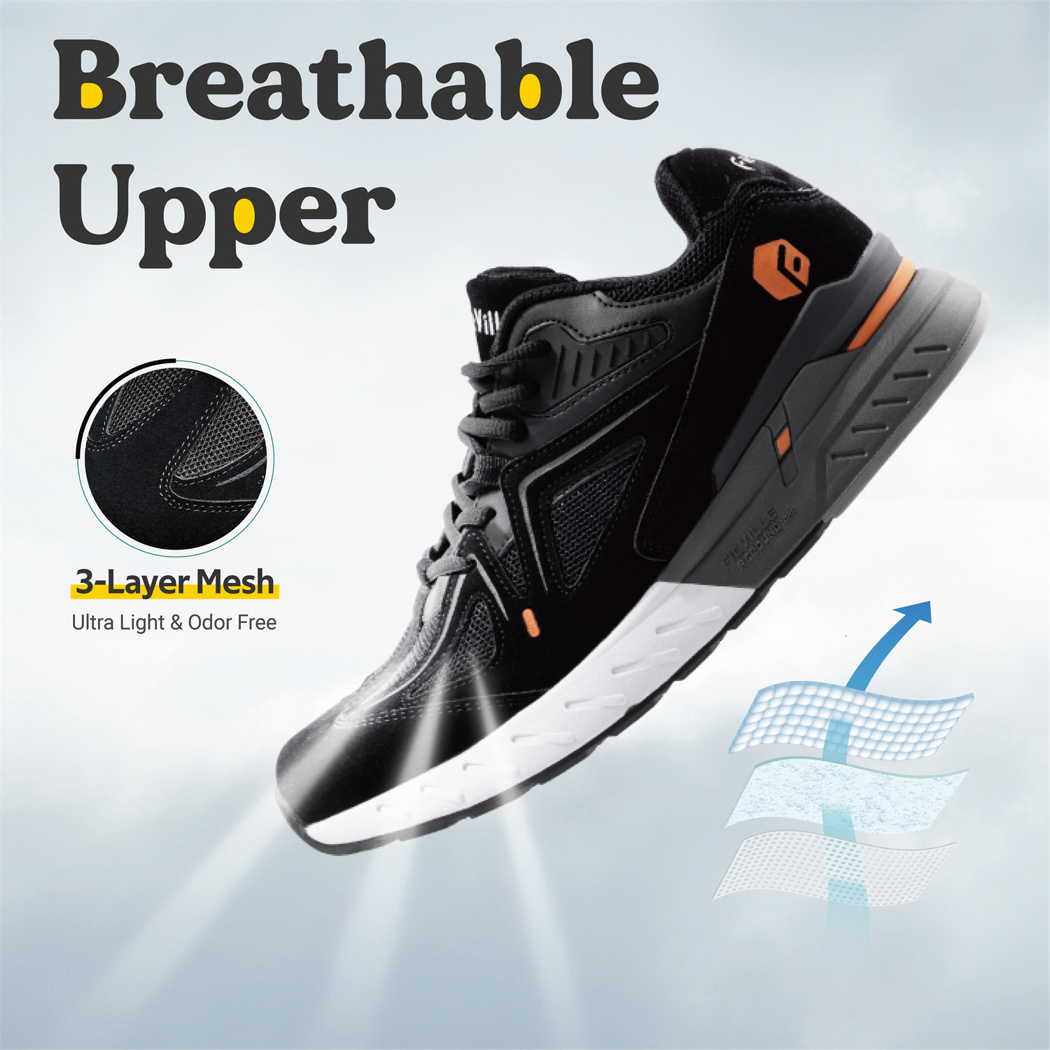 Fitville Men's Walking Extra Wide Lightweight Sneakers For Flat Feet Arch Fit Heel Pain Relief Non-Slip Running Shoes