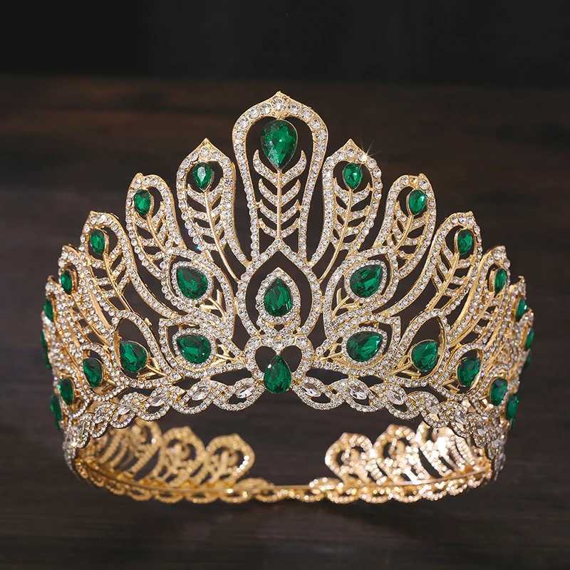 Tiaras Baroque Queen Large Diadem Bridal Crown Pageant Miss Headdress Bride Wedding Dress Hair Jewelry Accessories