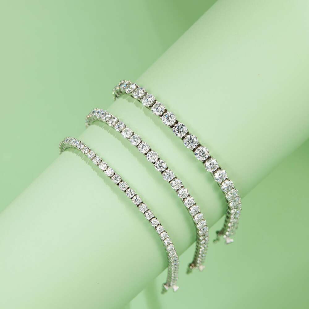 Tennis Bracelet Moissanite Ready to Ship Wholesale for Men 3-4-5mm Chain Hip Hop Hiphop Thai Sier