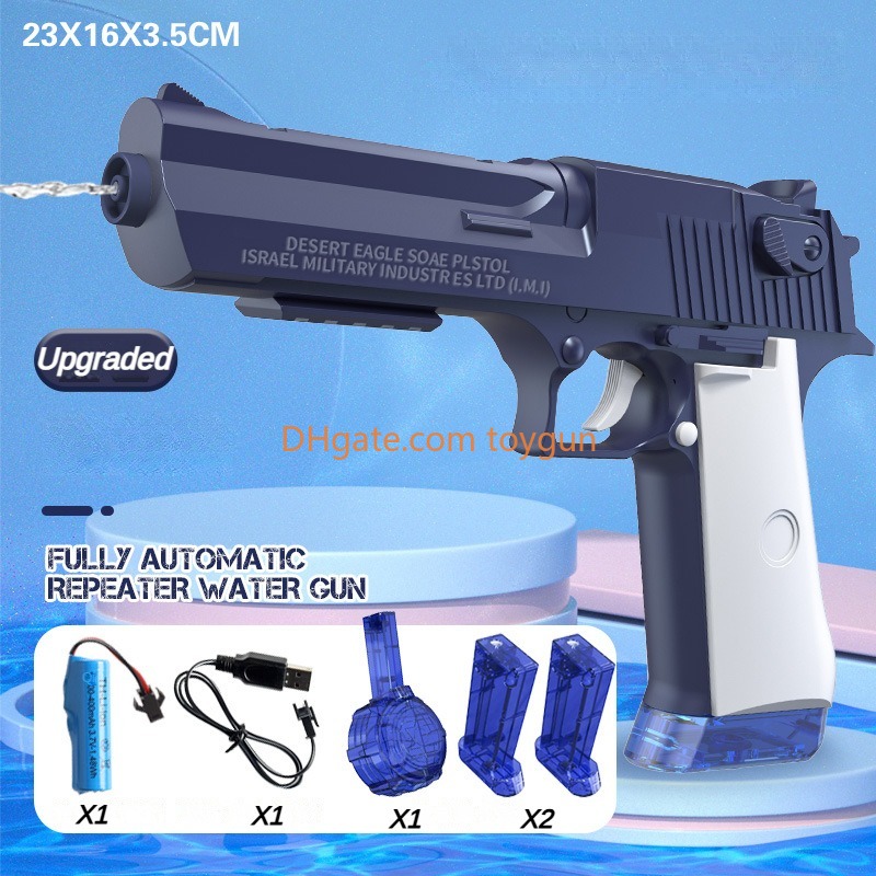 Desert Eagle Water Gun Electric Automatic Toys Gun Water Pistol Beach Toys For Children Boys LooK Real Watergun Model Summer Outdoor Beach Water Games
