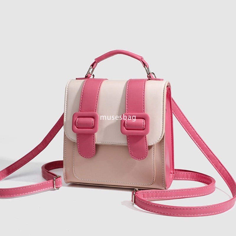 High end women's stylish new casual retro backpack with trendy and niche design French color blocking bag classic and versatile fashionable backp