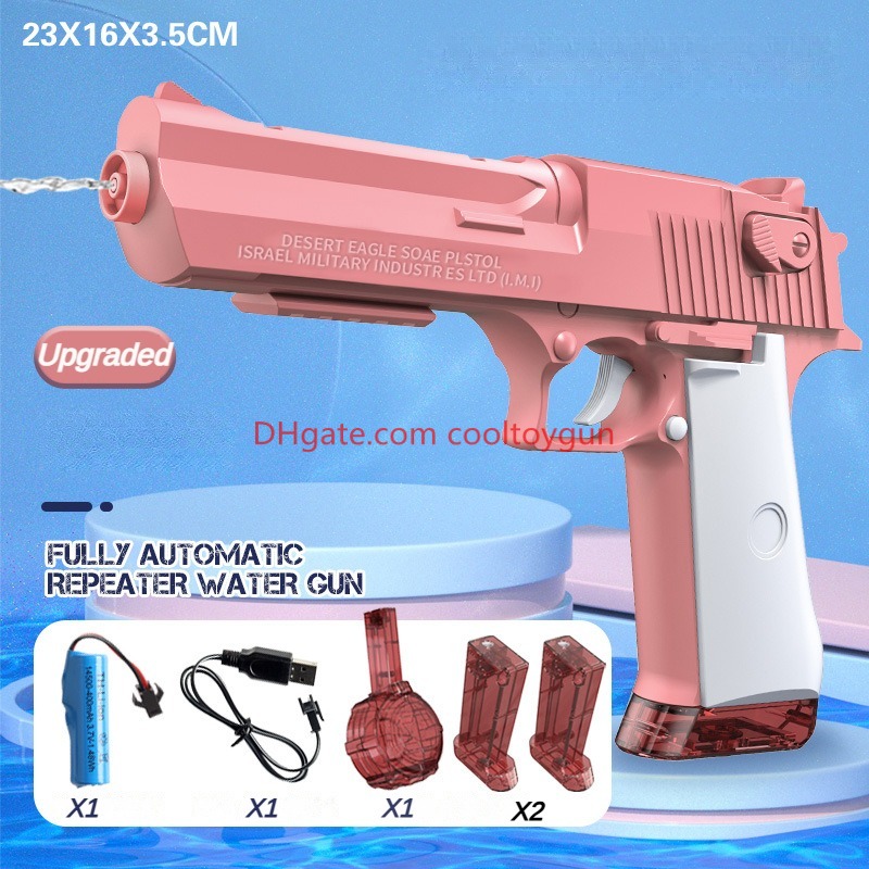 Desert Eagle Water Gun Electric Automatic Toys Gun Water Pistol Beach Toys For Children Boys LooK Real Watergun Model Summer Outdoor Beach Water Games