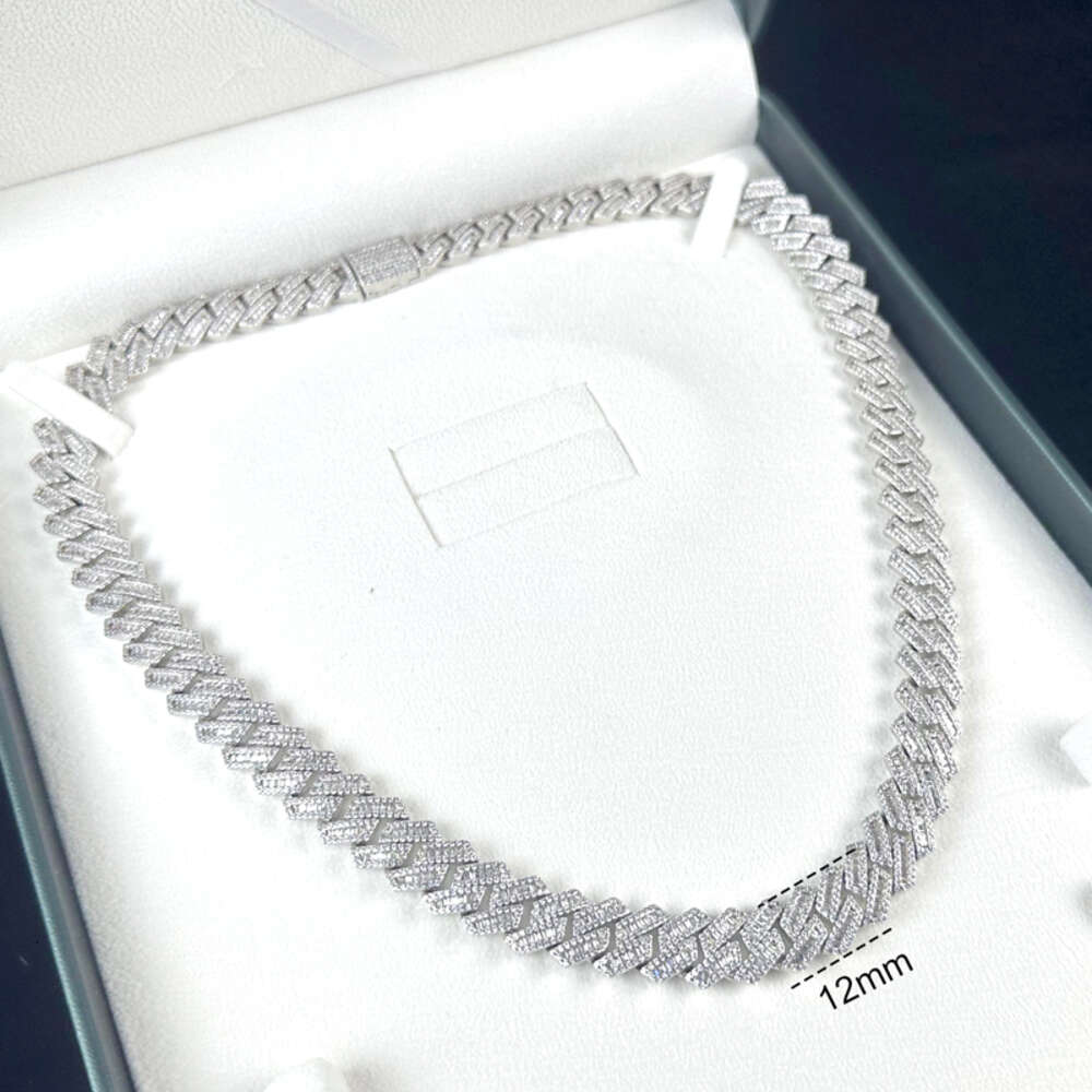 Iced Out Vvs Moissanite Diamond Pass Test Rapper Jewelry 14k Gold Plated 925 Silver Cuban Link Chains
