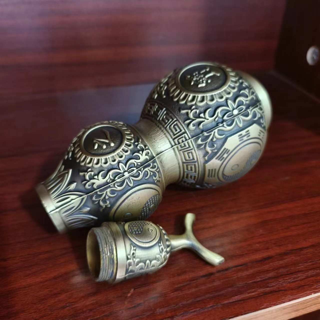 Brass gourd, metal handicraft, office, living room, decoration, copper ware, town house