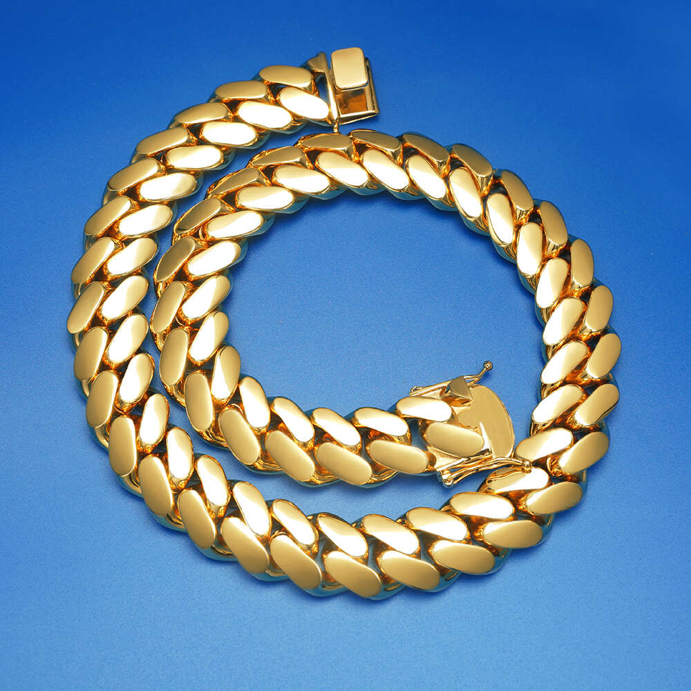Wholesale Choker Miami Cuban Chain moissanite men necklace 10k 14k Gold cuban k chain fashion jewelry necklaces