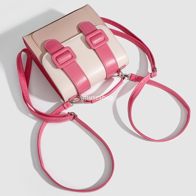 High end women's stylish new casual retro backpack with trendy and niche design French color blocking bag classic and versatile fashionable backp