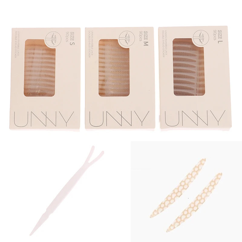 90Pcs Double eyelid tape Invisible Double Eyelid Self-Adhesive Stickers Lace Eye Lift Strip Gauze Mesh-Lace Tape Eye Tape Tool 240703